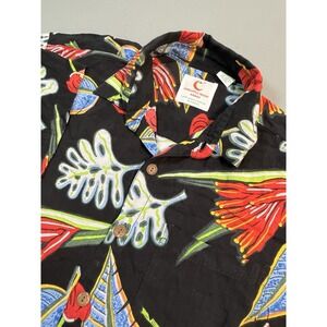 Mens Vintage Pineapple Moon Hawaiian Button Shirt‎ Men Large Hand Made Colorful